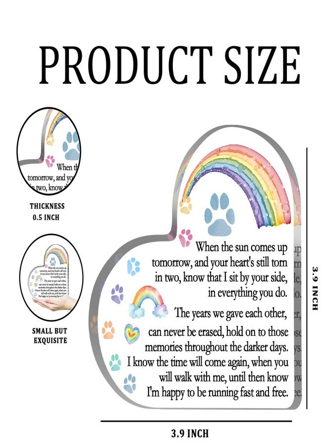 Toerifer Rainbow Bridge Pet Memorial Gifts, Dog Cat Passing Away Remembrance Keepsake for Desk Shelf, Loss Pet Gifts for Women Men, Loss of Dog Sympathy Condolences Acrylic Decorations - Image 2